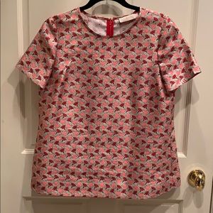 Tory Burch Silk Top with birds and feathers
